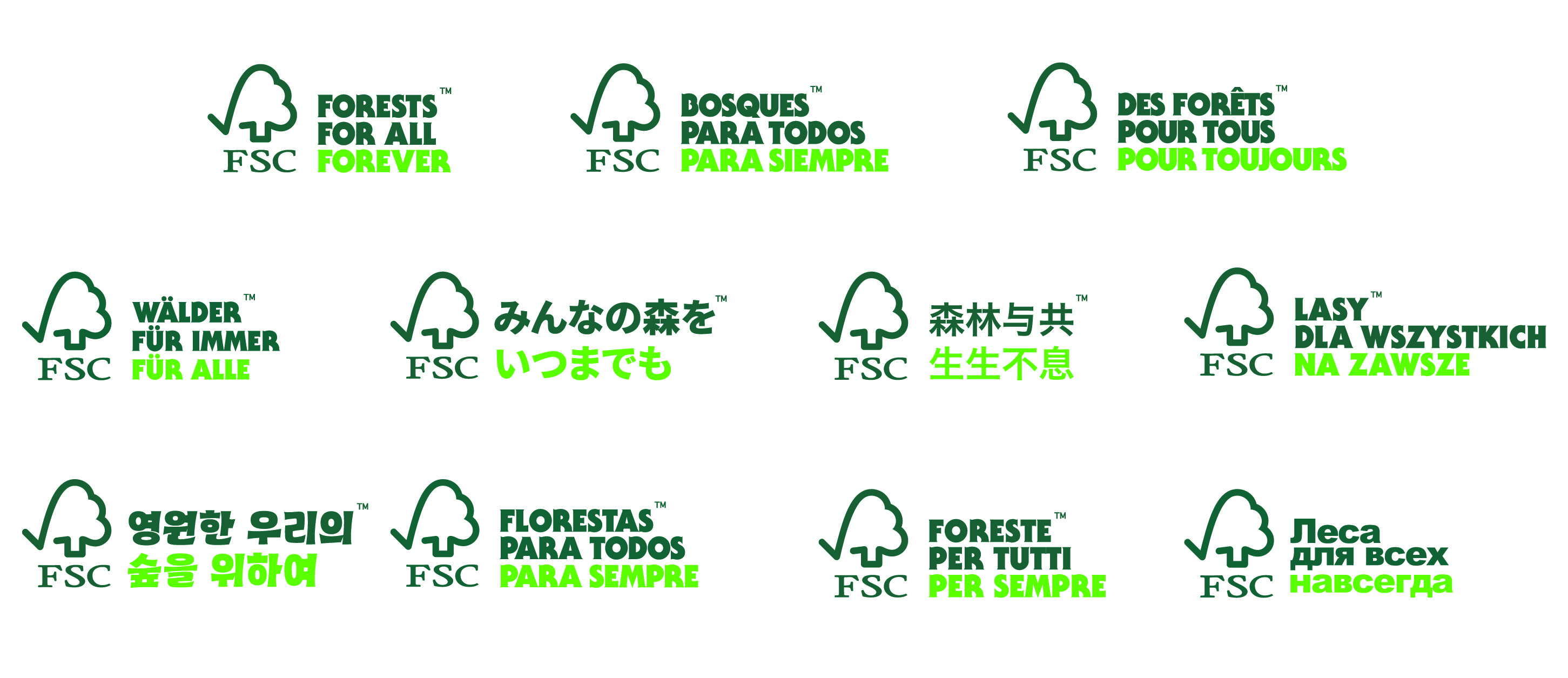 Nowe wersje językowe znaków Forests For All Forever