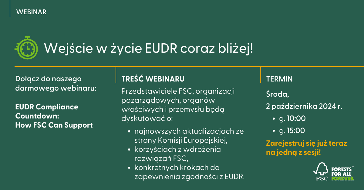 Baner - webinary FSC o EUDR 2 października 2024